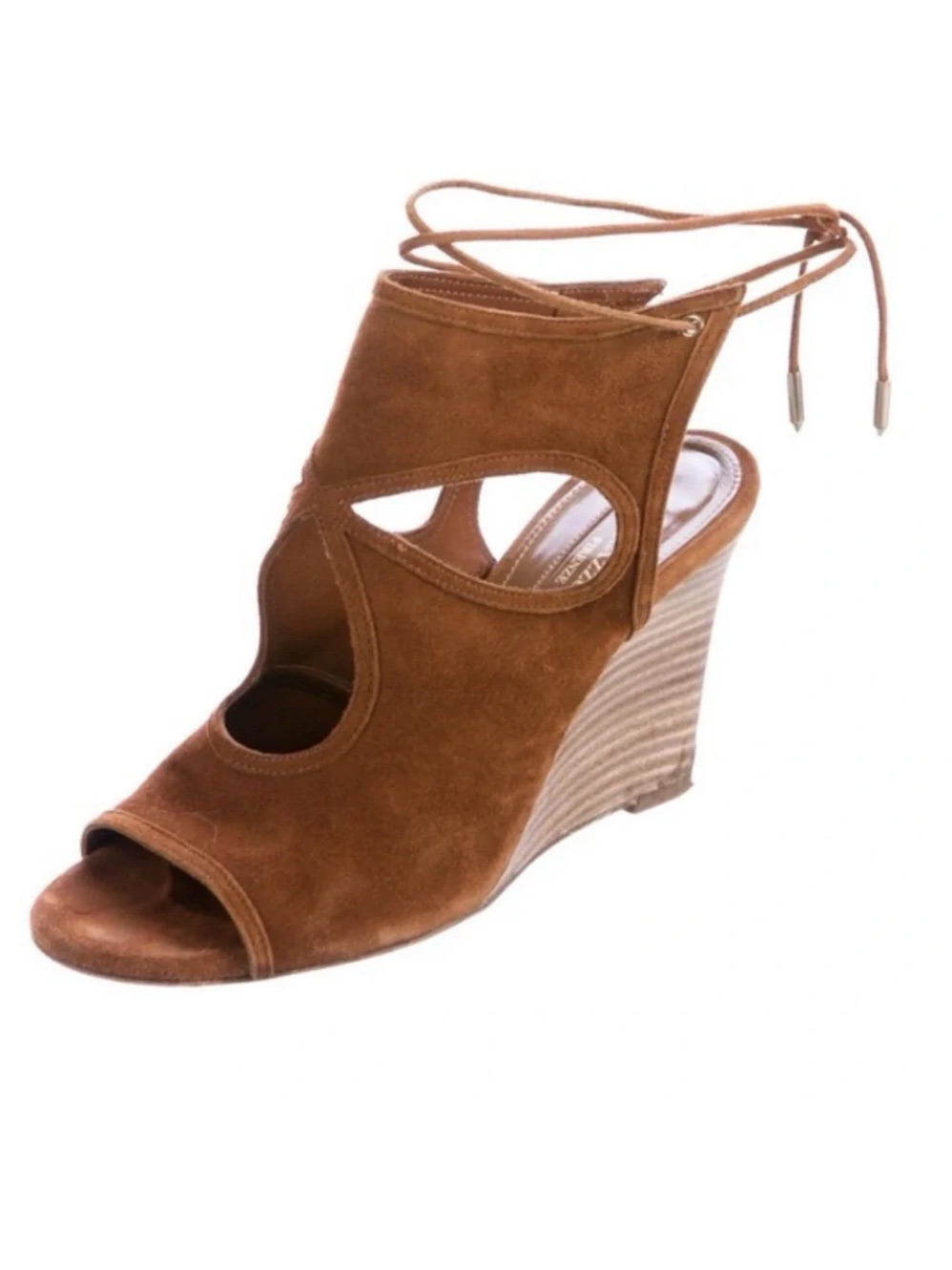 Aquazzura Sexy Thing 85 Suede Wedge Sandals